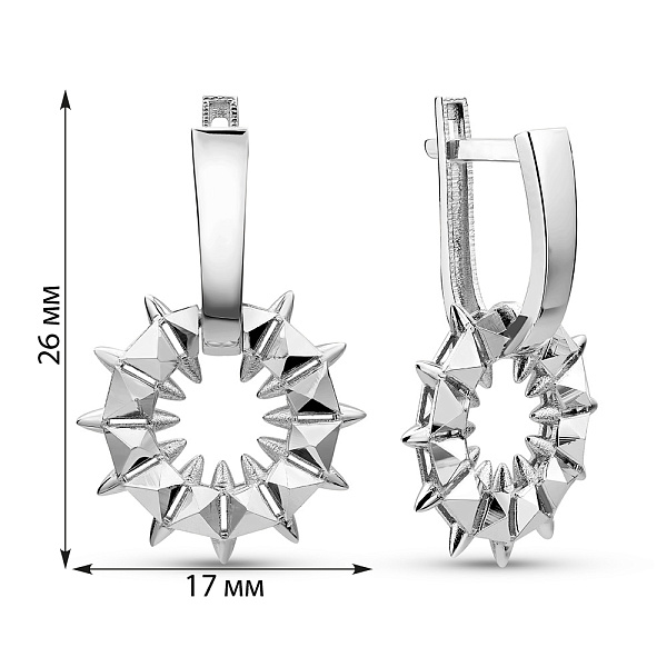 Серьги из белого золота (арт. 1091391/15б) – изображение 3