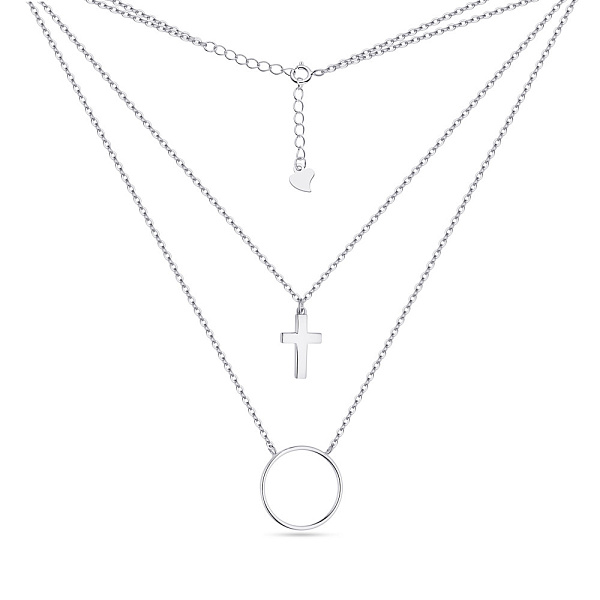 Двойное колье из серебра (арт. 7507/1340) – изображение 2