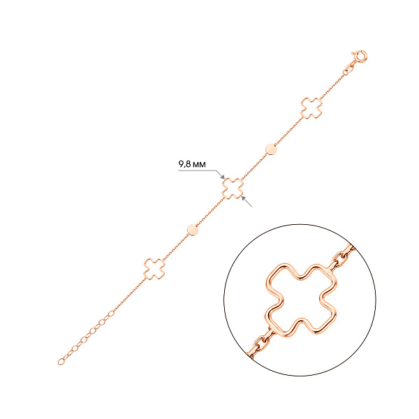 Браслет из красного золота без камней (арт. 326705) – изображение 2