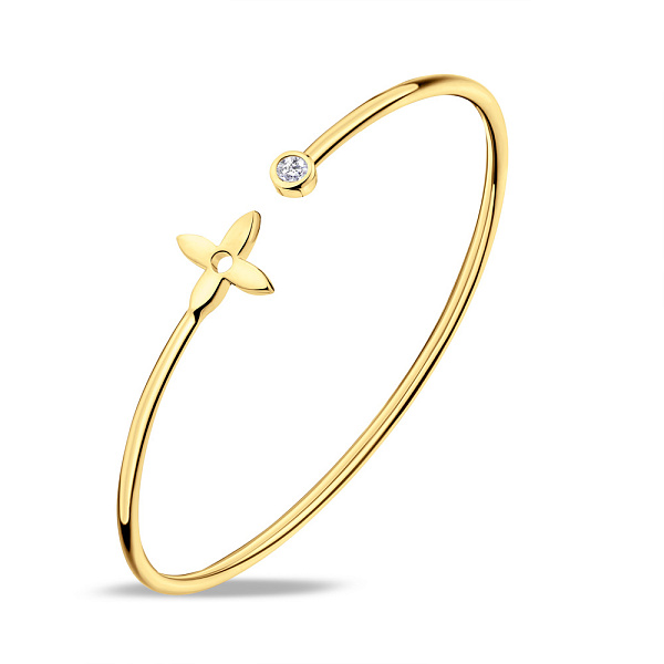 Серебряный браслет-скоба с желтым родированием (арт. 7509/1718ж) – изображение 1