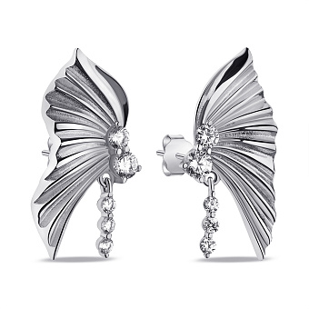 Фото Серебряные серьги-пусеты с фианитами (арт. 7518/6930)