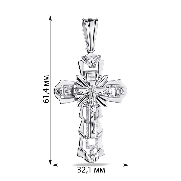 Массивный крестик из серебра с распятием (арт. 7504/2-0113.0.2) – изображение 2