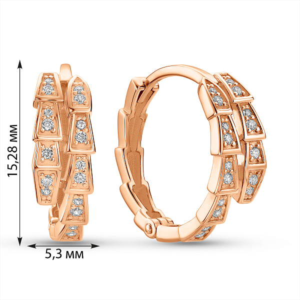 Сережки Змея из красного золота (арт. 111383) – изображение 2