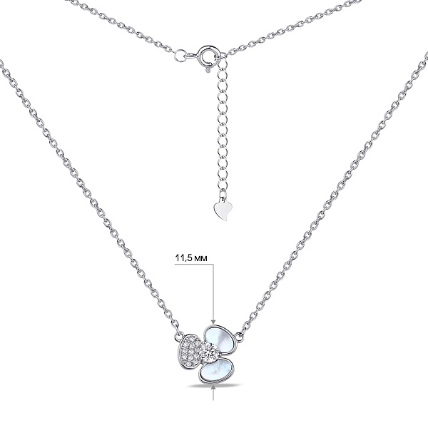 Колье серебряное с перламутром и с фианитами (арт. 7507/1942п) – изображение 3