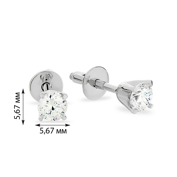 Золотые серьги пусеты с фианитом (арт. 110109б) – изображение 2