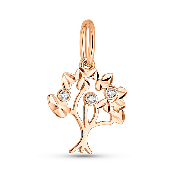 Золотая подвеска дерево с фианитами (арт. 440912а)