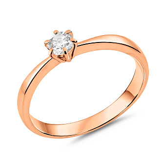 Фото Золотое помолвочное кольцо с фианитом (арт. 140486)