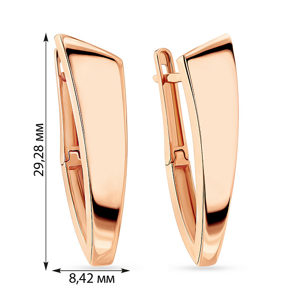 Сережки з червоного золота (арт. 108141) – зображення 3