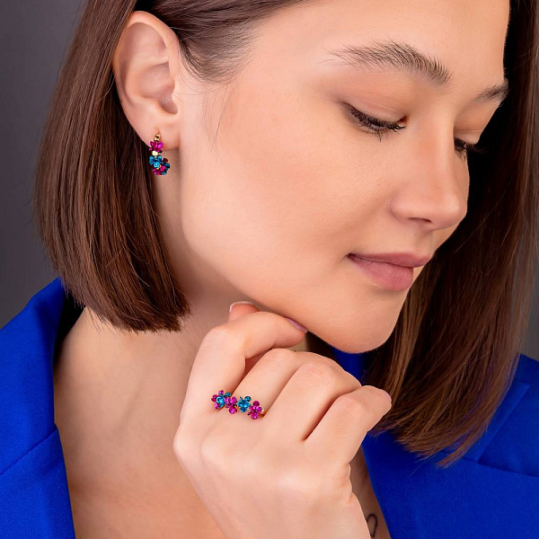 Золотые серьги-пусеты Francelli (арт. 1091267жсмлн) – изображение 3