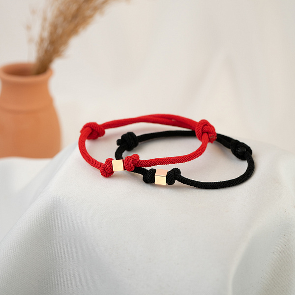 Браслет на нитці з золотою вставкою (арт. 340068к) – зображення 4