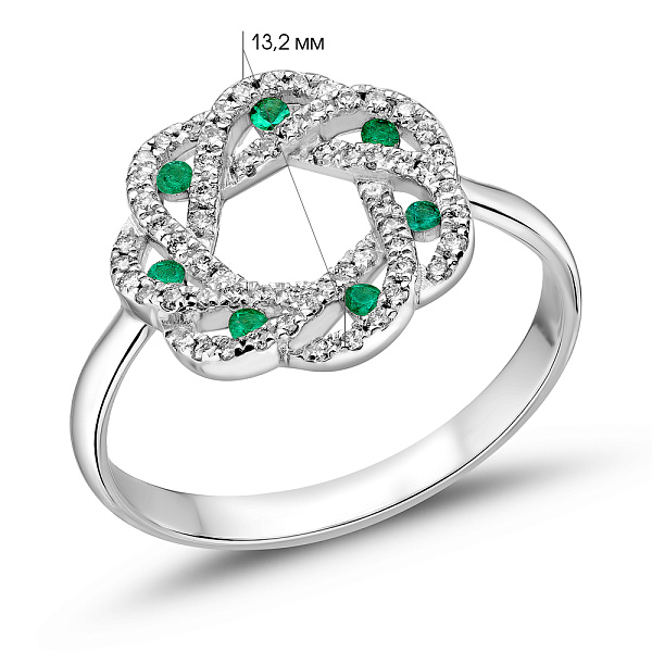 Кольцо из золота с изумрудами и бриллиантами (арт. 1190380202и) – изображение 5