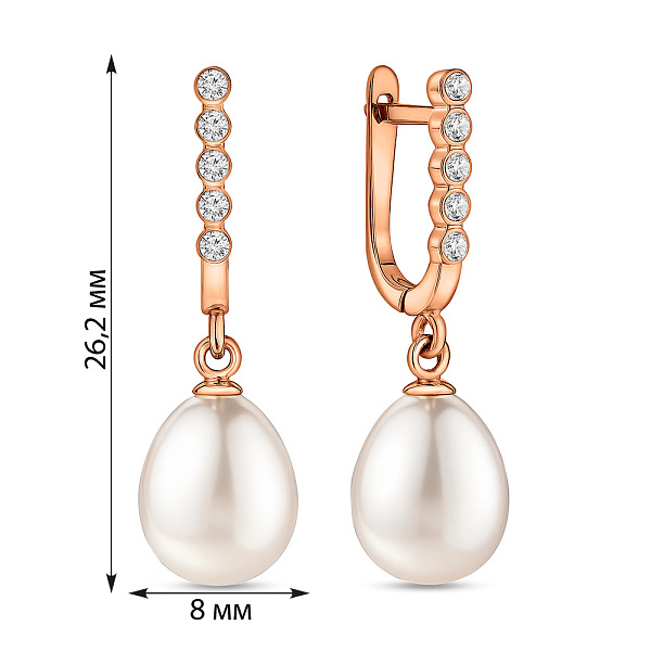 Золоті сережки з підвіскою із перлин (арт. 110883) – зображення 3