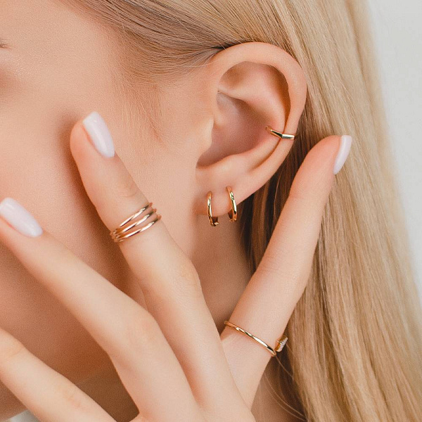 Серьги-кольца из красного золота (арт. 110636) – изображение 2