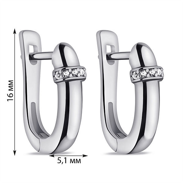 Серебряные серьги с фианитами (арт. 7502/9843) – изображение 2