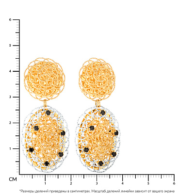 Сережки Francelli з золота з фіанітами  (арт. 102245жбч)