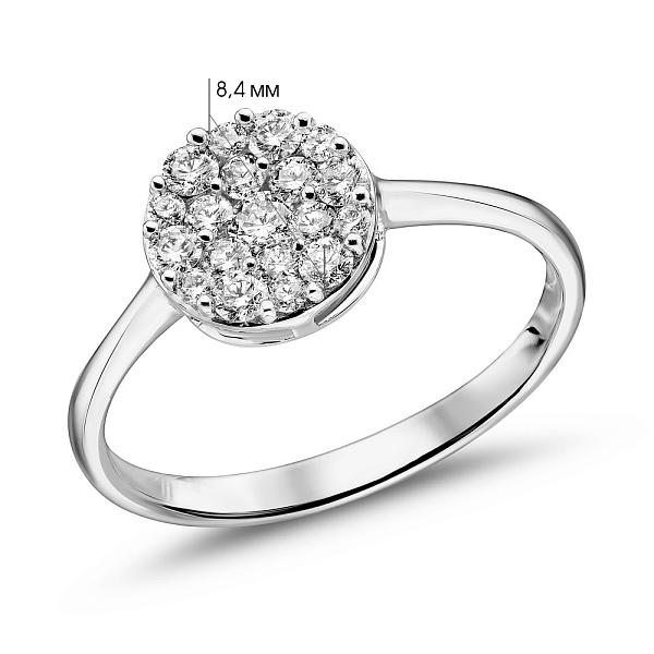 Золотое кольцо с бриллиантами (арт. К341410030б) – изображение 4