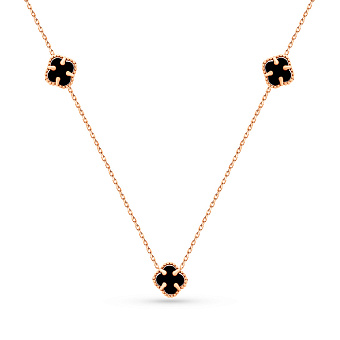 Колье из красного золота с ониксом (арт. 352734/7о)