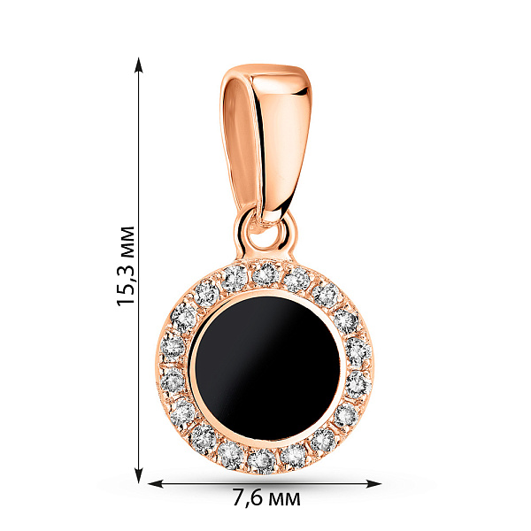 Золотой кулон с эмалью и бриллиантами (арт. П011503010еч) – изображение 2