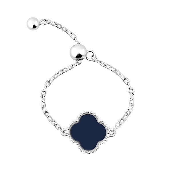 Срібна каблучка Конюшина з регульованою довжиною (арт. 7501/8390/9ос) – зображення 1