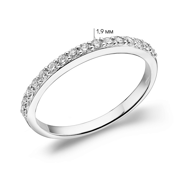 Каблучка з білого золота з діамантами (арт. К341418030б) – зображення 2