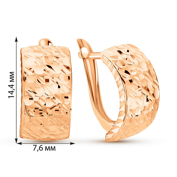 Серьги из красного золота без камней (арт. 120415) – изображение 4