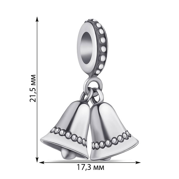 Серебряный шарм с подвеской Колокольчики (арт. 7903/П5/756) – изображение 2