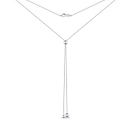 Фото Серебряное колье-галстук с шариками (арт. 7507/2250)