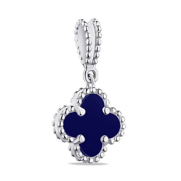 Серебряный подвес Клевер с синим ониксом (арт. 7503/3576/10ос) – изображение 1