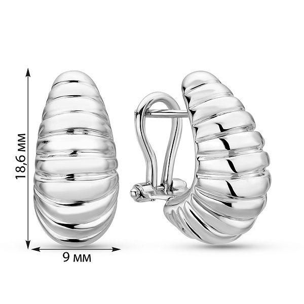 Серьги из белого золота без камней Francelli (арт. 1091869б) – изображение 3