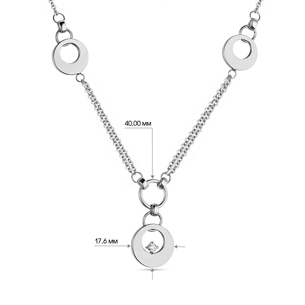 Кольє золоте в білому кольорі металу (арт. 351516б) – зображення 5