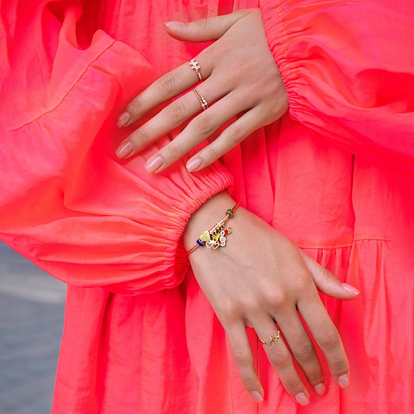 Браслет из желтого золота с эмалью и фианитами (арт. 323081жеП5) – изображение 3