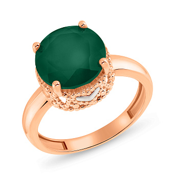 Фото Золота каблучка з оніксом (арт. 140573оз)