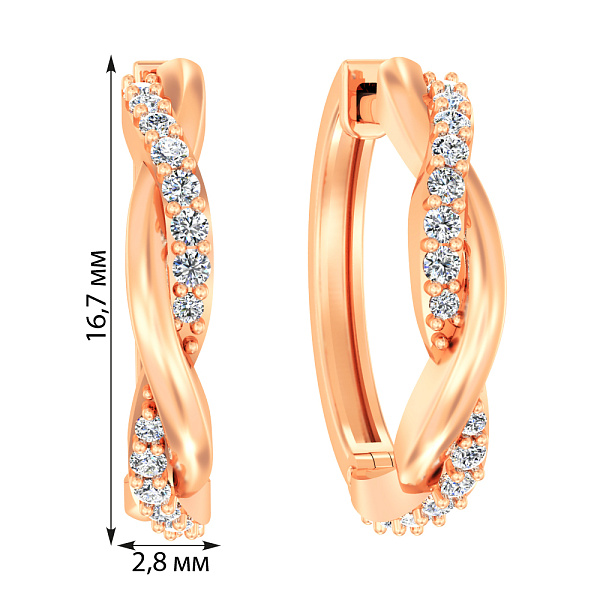 Золотые серьги с бриллиантами (арт. С011323030) – изображение 2