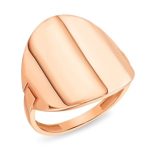 Золотое кольцо в красном цвете металла (арт. 155112) – изображение 1