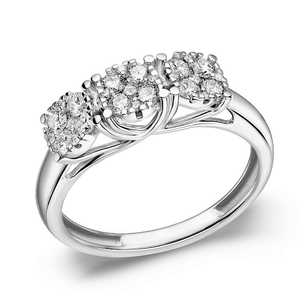 Золотое кольцо с бриллиантами (арт. К011756040б) – изображение 1