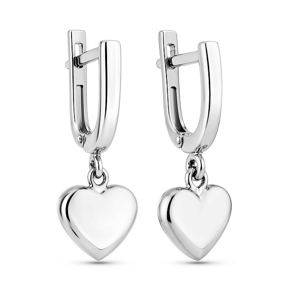 Серьги из белого золота Сердце (арт. 110519б) – изображение 1