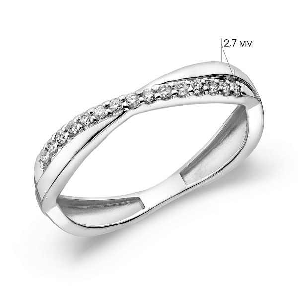 Золотое кольцо с дорожкой из бриллиантов (арт. К011142015б) – изображение 3