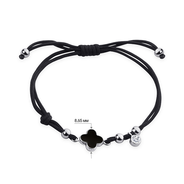 Браслет на нити с серебряными вставками и с эмалью (арт. 7309/3065/8чеч) – изображение 2