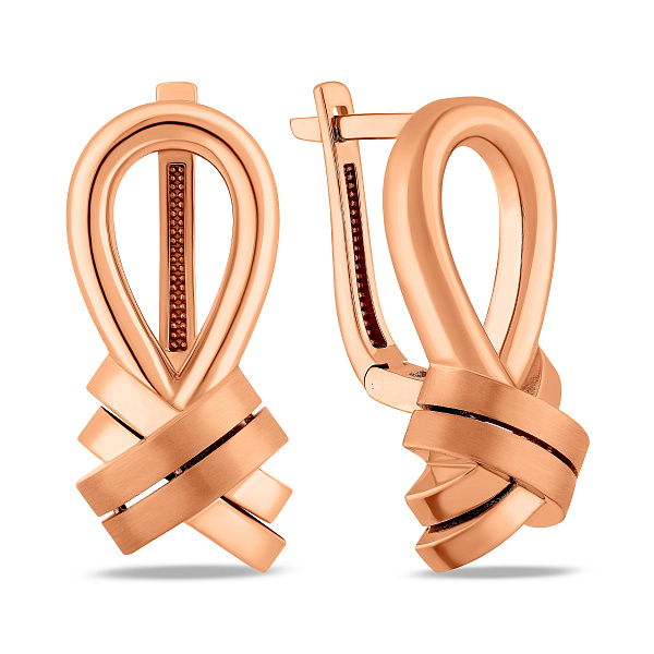 Сережки з червоного золота без каміння (арт. 1092084м) – зображення 1