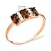 Золотое кольцо с коньячными кварцем и фианитами (арт. 140580Пкр) – изображение 2