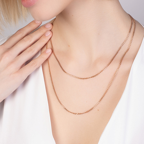 Золотий ланцюжок в червоному кольорі металу плетіння Нонна (арт. ц302104) – зображення 3