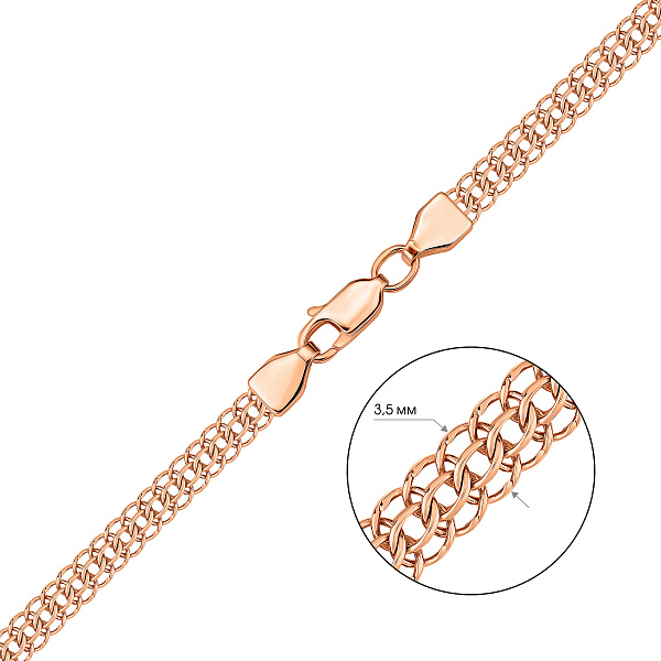 Золотая цепь плетение Питон (арт. цр3056-040) – изображение 2
