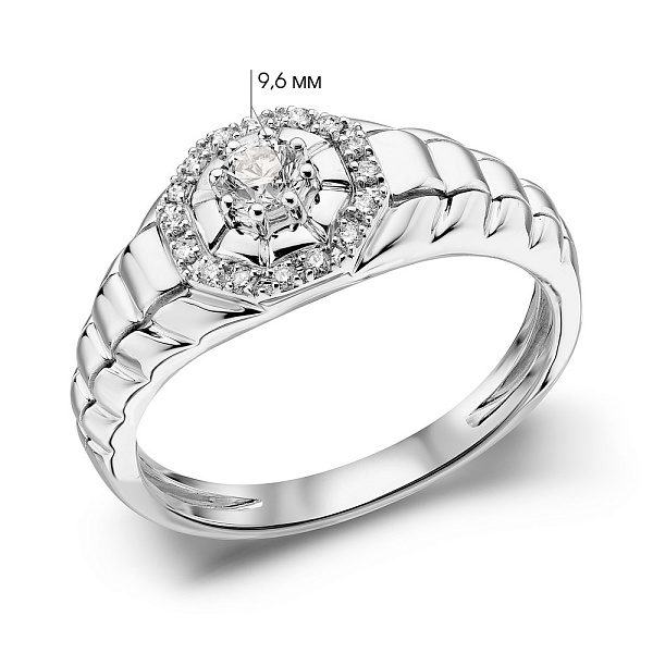 Золотая печатка с бриллиантами (арт. К341501020б) – изображение 2