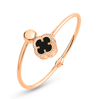 Золотой браслет с ониксом и фианитами (арт. 326446/15о)