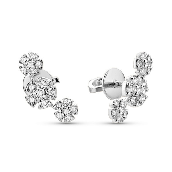 Сережки з білого золота з діамантами (арт. Т011675030б) – зображення 1