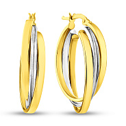 Серьги из желтого и белого золота (арт. 107277/25жб)