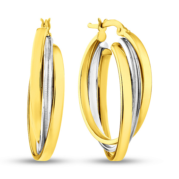 Серьги из желтого и белого золота (арт. 107277/25жб) – изображение 1