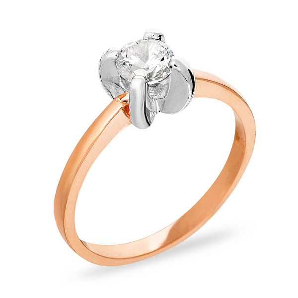 Золотое помолвочное кольцо с фианитом (арт. 140648) – изображение 1