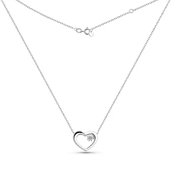 Кольє Серце з білого золота з діамантом (арт. Ц011293б)