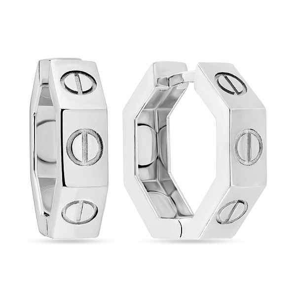 Сережки-кільця з білого золота (арт. 108602/15б) – зображення 1